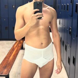 M&S white mesh briefs